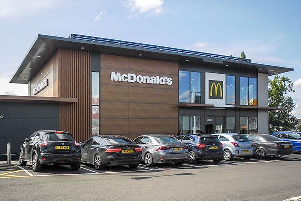 Two storey McDonalds drive thru restaurant at Gipsy Lane Retail Park, Luton for Aberdeen Standard Investments. Services: Architectural, Principal Designer and CDM Advisor.